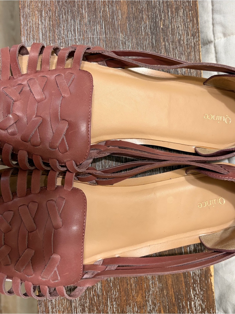 Quince Huarache Flats in Brandy